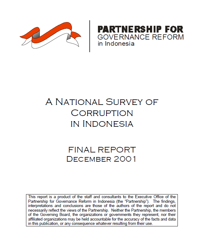 Sebuah Survey Nasional Korupsi di Indonesia
