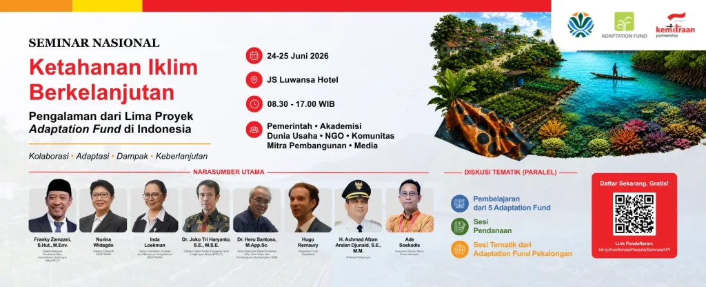 Banner seminar nasional ketahanan iklim berkelanjutan
